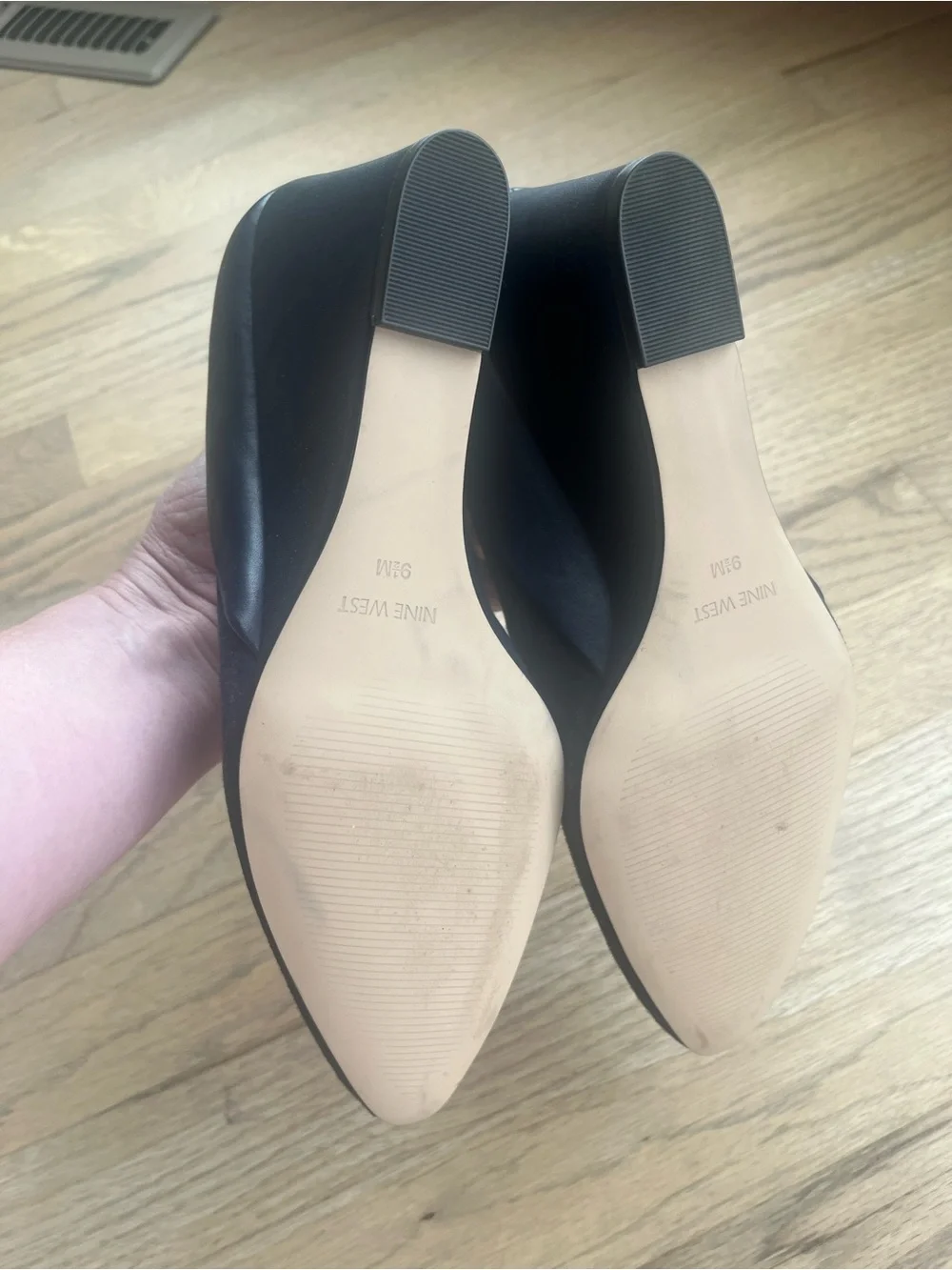 Nine West Women's Navy Pointed-Toe wedge heels - suede / leather combo